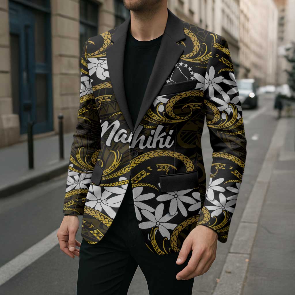 Personalised Cook Islands Manihiki Blazer Tiare Maori Polynesian Waves Tattoo