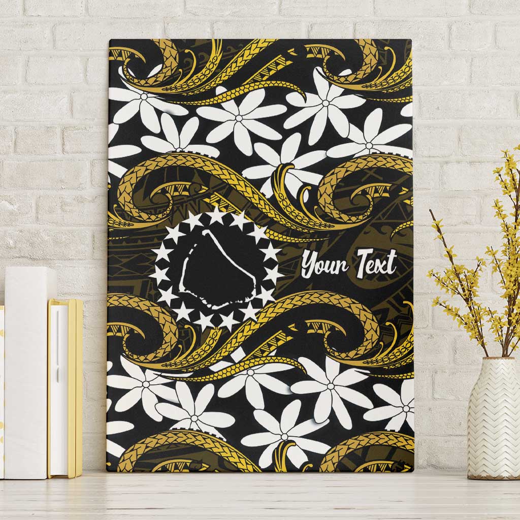 Personalised Cook Islands Manihiki Canvas Wall Art Tiare Maori Polynesian Waves Tattoo