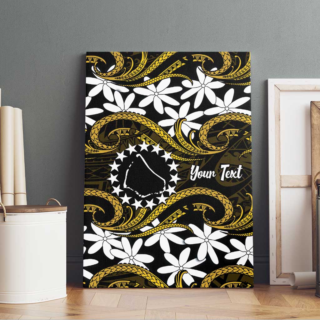 Personalised Cook Islands Manihiki Canvas Wall Art Tiare Maori Polynesian Waves Tattoo