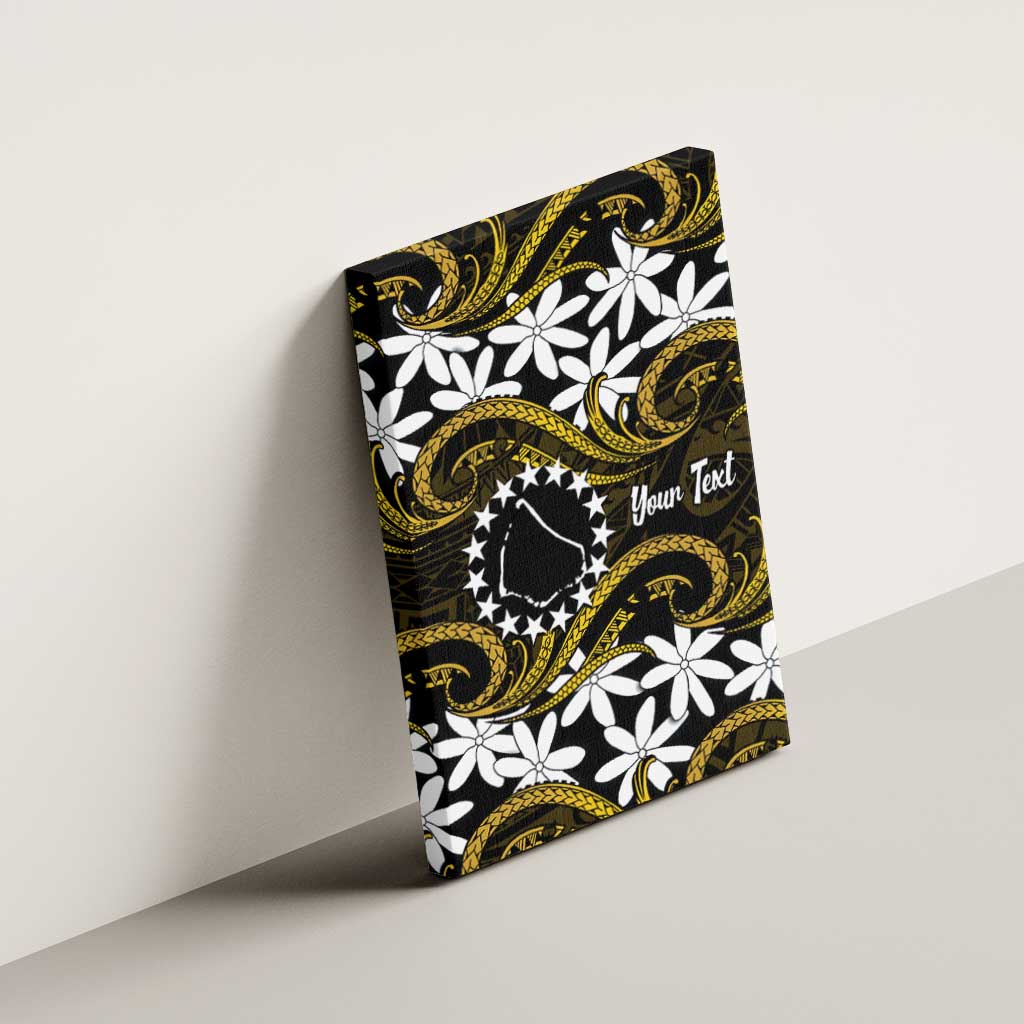 Personalised Cook Islands Manihiki Canvas Wall Art Tiare Maori Polynesian Waves Tattoo