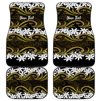 Personalised Cook Islands Manihiki Car Mats Tiare Maori Polynesian Waves Tattoo