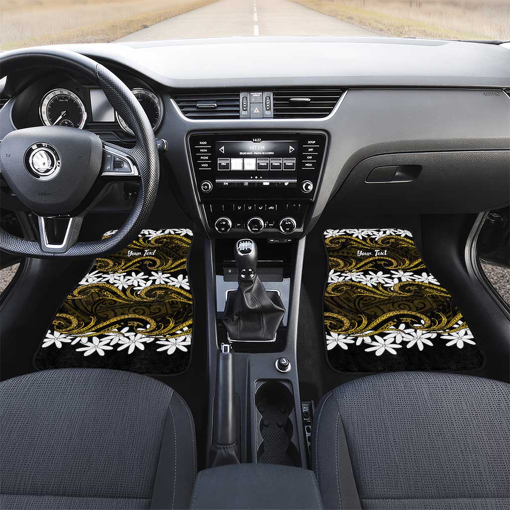 Personalised Cook Islands Manihiki Car Mats Tiare Maori Polynesian Waves Tattoo
