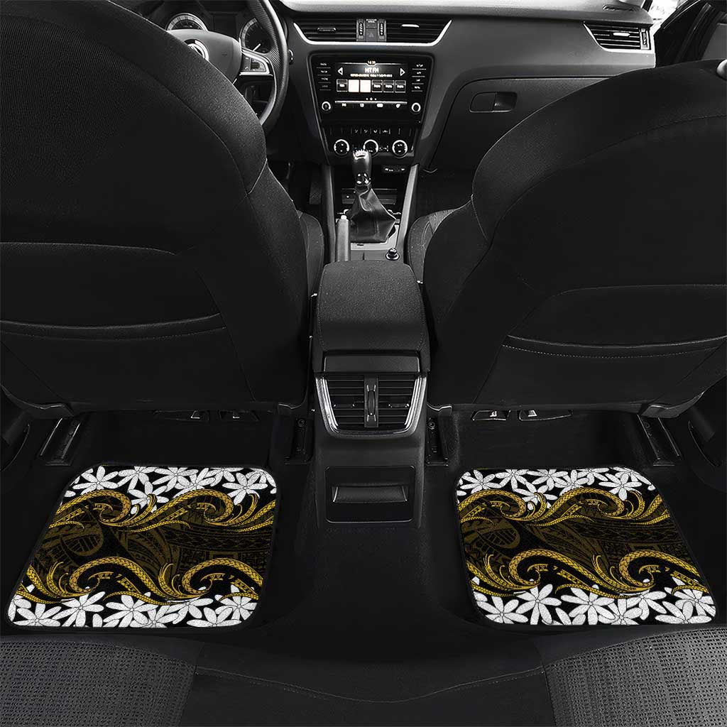 Personalised Cook Islands Manihiki Car Mats Tiare Maori Polynesian Waves Tattoo