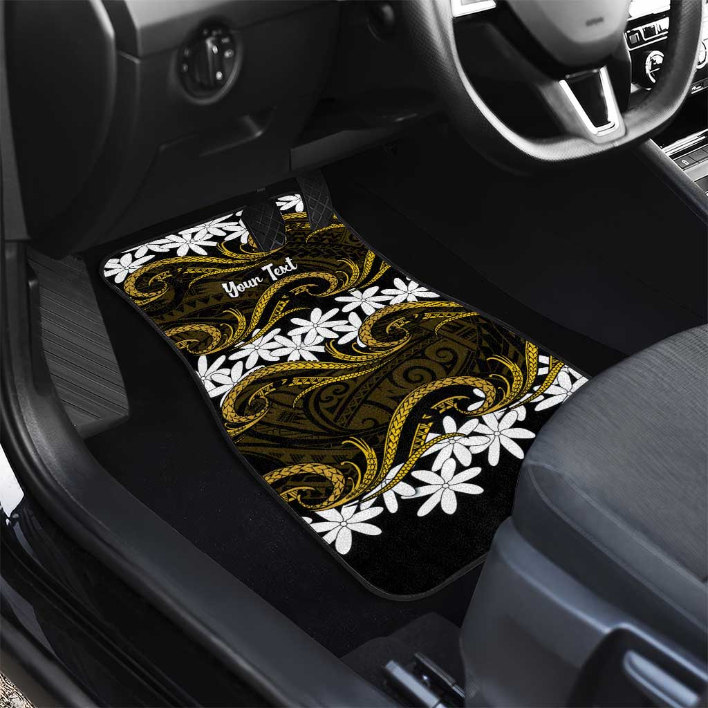 Personalised Cook Islands Manihiki Car Mats Tiare Maori Polynesian Waves Tattoo