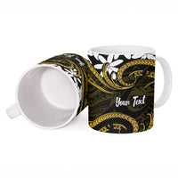 Personalised Cook Islands Manihiki Ceramic Mug Tiare Maori Polynesian Waves Tattoo