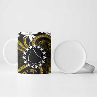 Personalised Cook Islands Manihiki Ceramic Mug Tiare Maori Polynesian Waves Tattoo