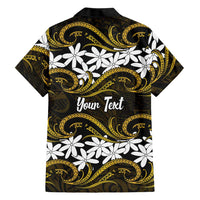 Personalised Cook Islands Manihiki Family Matching Off Shoulder Maxi Dress and Hawaiian Shirt Tiare Maori Polynesian Waves Tattoo LT14 - Polynesian Pride