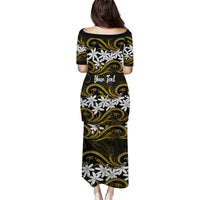 Personalised Cook Islands Manihiki Family Matching Puletasi and Hawaiian Shirt Tiare Maori Polynesian Waves Tattoo LT14 - Polynesian Pride