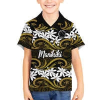 Personalised Cook Islands Manihiki Hawaiian Shirt Tiare Maori Polynesian Waves Tattoo