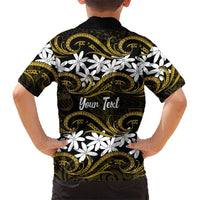Personalised Cook Islands Manihiki Hawaiian Shirt Tiare Maori Polynesian Waves Tattoo