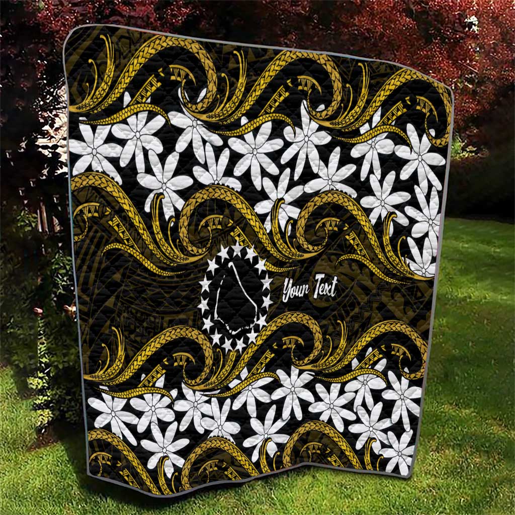 Personalised Cook Islands Manihiki Quilt Tiare Maori Polynesian Waves Tattoo