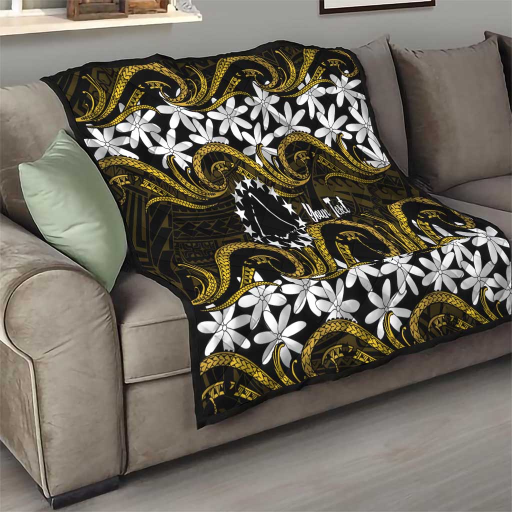 Personalised Cook Islands Manihiki Quilt Tiare Maori Polynesian Waves Tattoo
