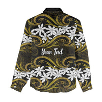 Personalised Cook Islands Manihiki Women Casual Shirt Tiare Maori Polynesian Waves Tattoo