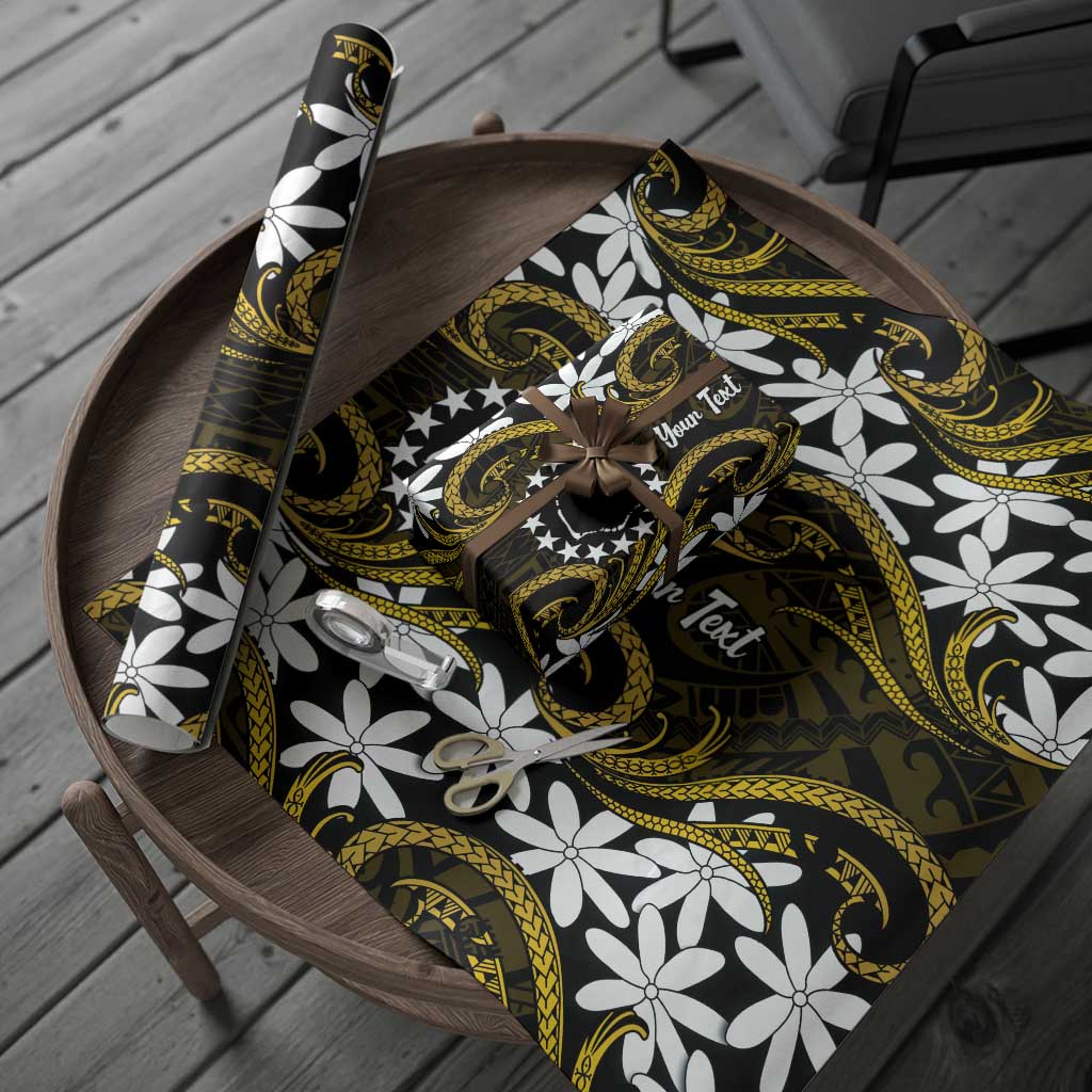 Personalised Cook Islands Manihiki Wrapping Paper Tiare Maori Polynesian Waves Tattoo