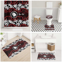 Personalised Cook Islands Atiu Enuamanu Bathroom Set Tiare Maori Polynesian Waves Tattoo