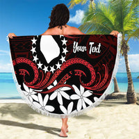 Personalised Cook Islands Atiu Enuamanu Beach Blanket Tiare Maori Polynesian Waves Tattoo