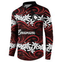 Personalised Cook Islands Atiu Enuamanu Button Sweatshirt Tiare Maori Polynesian Waves Tattoo