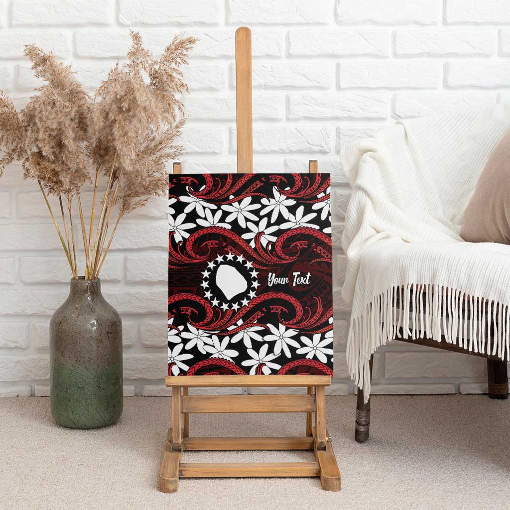Personalised Cook Islands Atiu Enuamanu Canvas Wall Art Tiare Maori Polynesian Waves Tattoo
