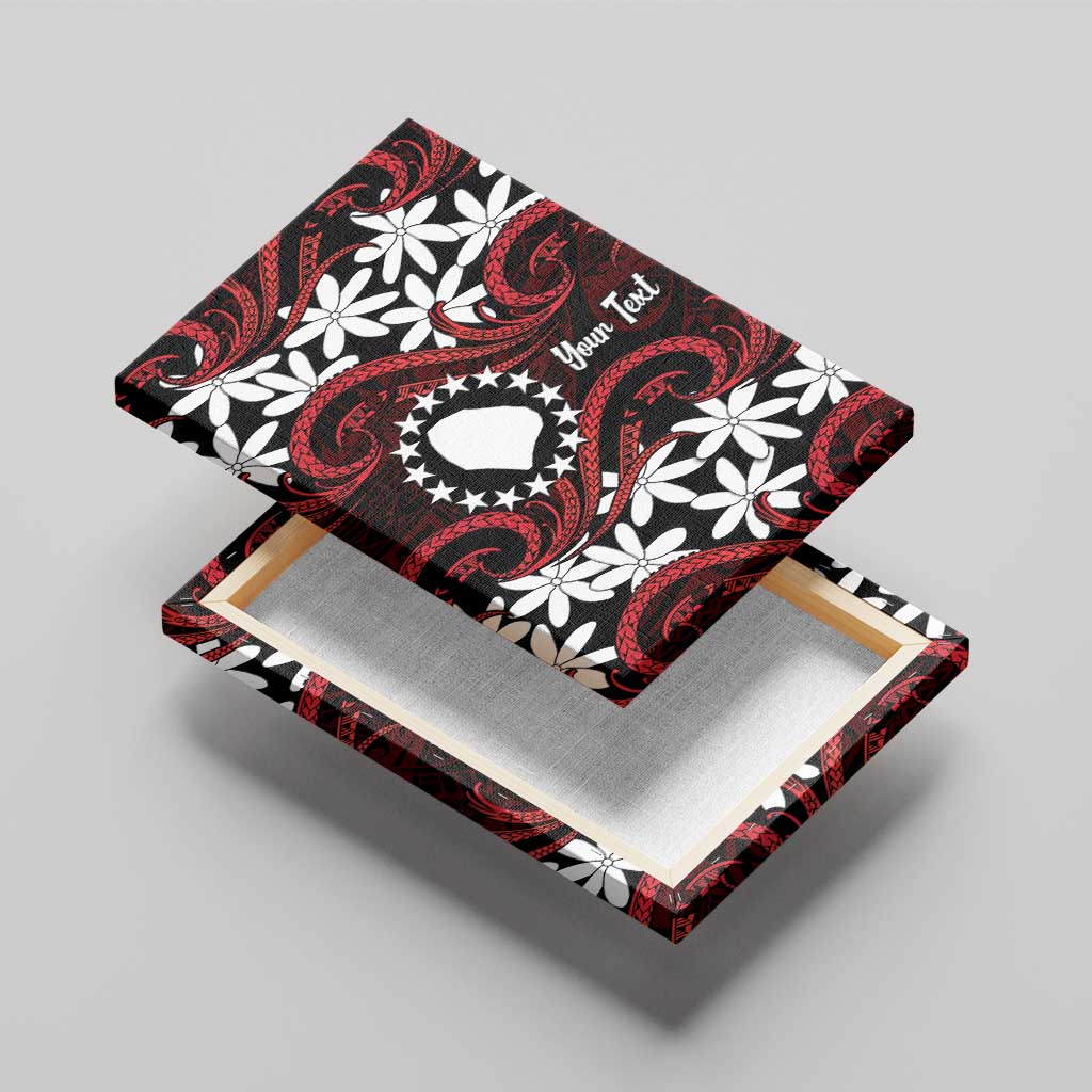 Personalised Cook Islands Atiu Enuamanu Canvas Wall Art Tiare Maori Polynesian Waves Tattoo
