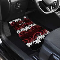 Personalised Cook Islands Atiu Enuamanu Car Mats Tiare Maori Polynesian Waves Tattoo