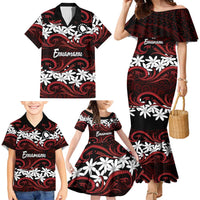 Personalised Cook Islands Atiu Enuamanu Family Matching Mermaid Dress and Hawaiian Shirt Tiare Maori Polynesian Waves Tattoo LT14 - Polynesian Pride