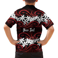 Personalised Cook Islands Atiu Enuamanu Family Matching Off Shoulder Maxi Dress and Hawaiian Shirt Tiare Maori Polynesian Waves Tattoo LT14 - Polynesian Pride
