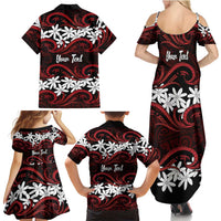 Personalised Cook Islands Atiu Enuamanu Family Matching Summer Maxi Dress and Hawaiian Shirt Tiare Maori Polynesian Waves Tattoo LT14 - Polynesian Pride