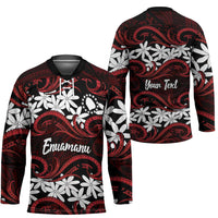 Personalised Cook Islands Atiu Enuamanu Hockey Jersey Tiare Maori Polynesian Waves Tattoo