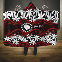 Personalised Cook Islands Atiu Enuamanu Hooded Blanket Tiare Maori Polynesian Waves Tattoo