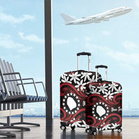 Personalised Cook Islands Atiu Enuamanu Luggage Cover Tiare Maori Polynesian Waves Tattoo