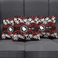 Personalised Cook Islands Atiu Enuamanu Pillow Cover Tiare Maori Polynesian Waves Tattoo