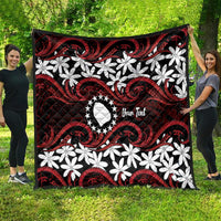 Personalised Cook Islands Atiu Enuamanu Quilt Tiare Maori Polynesian Waves Tattoo