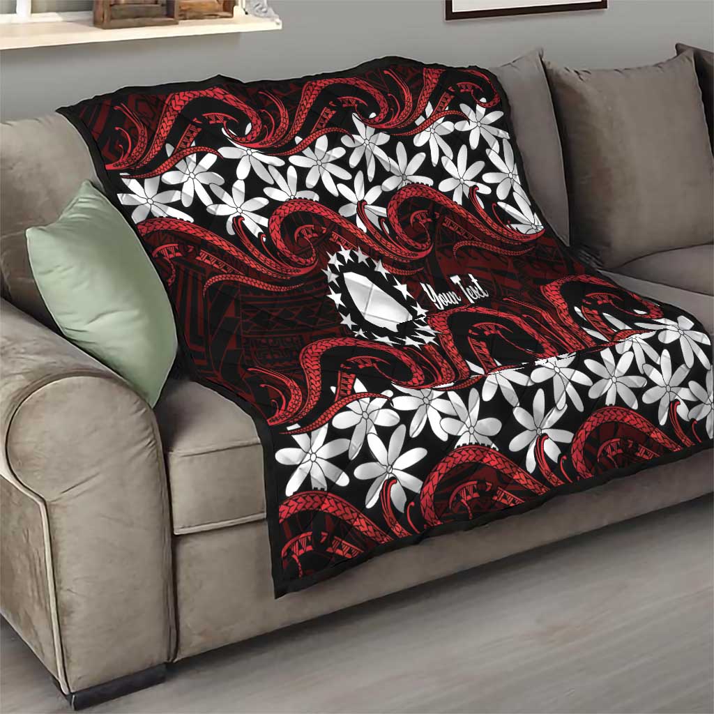 Personalised Cook Islands Atiu Enuamanu Quilt Tiare Maori Polynesian Waves Tattoo
