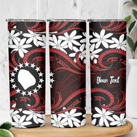 Personalised Cook Islands Atiu Enuamanu Skinny Tumbler Tiare Maori Polynesian Waves Tattoo LT14 - Polynesian Pride