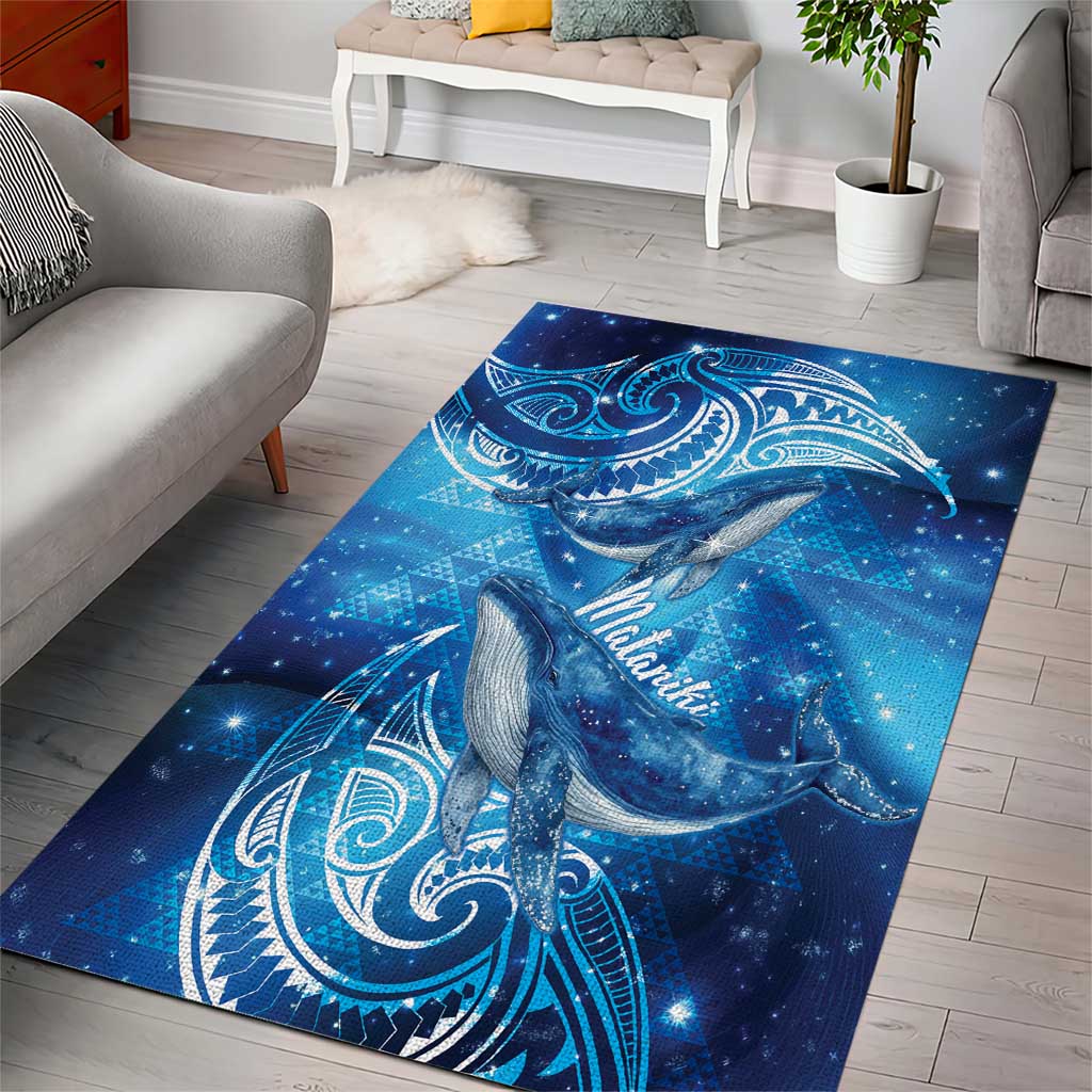 New Zealand Humpback Whale Matariki Area Rug Maori New Year Taniko Niho Taniwha