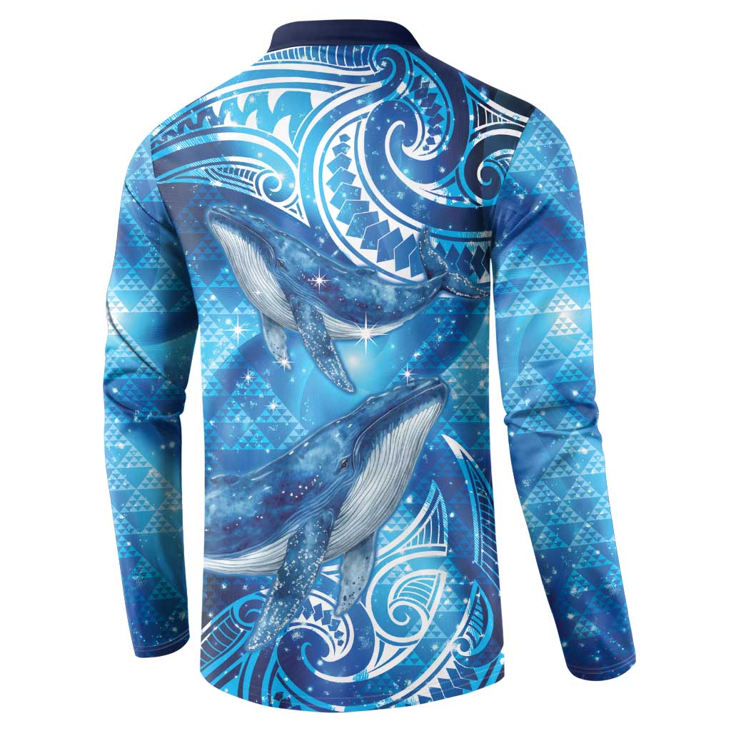 New Zealand Humpback Whale Matariki Button Sweatshirt Maori New Year Taniko Niho Taniwha