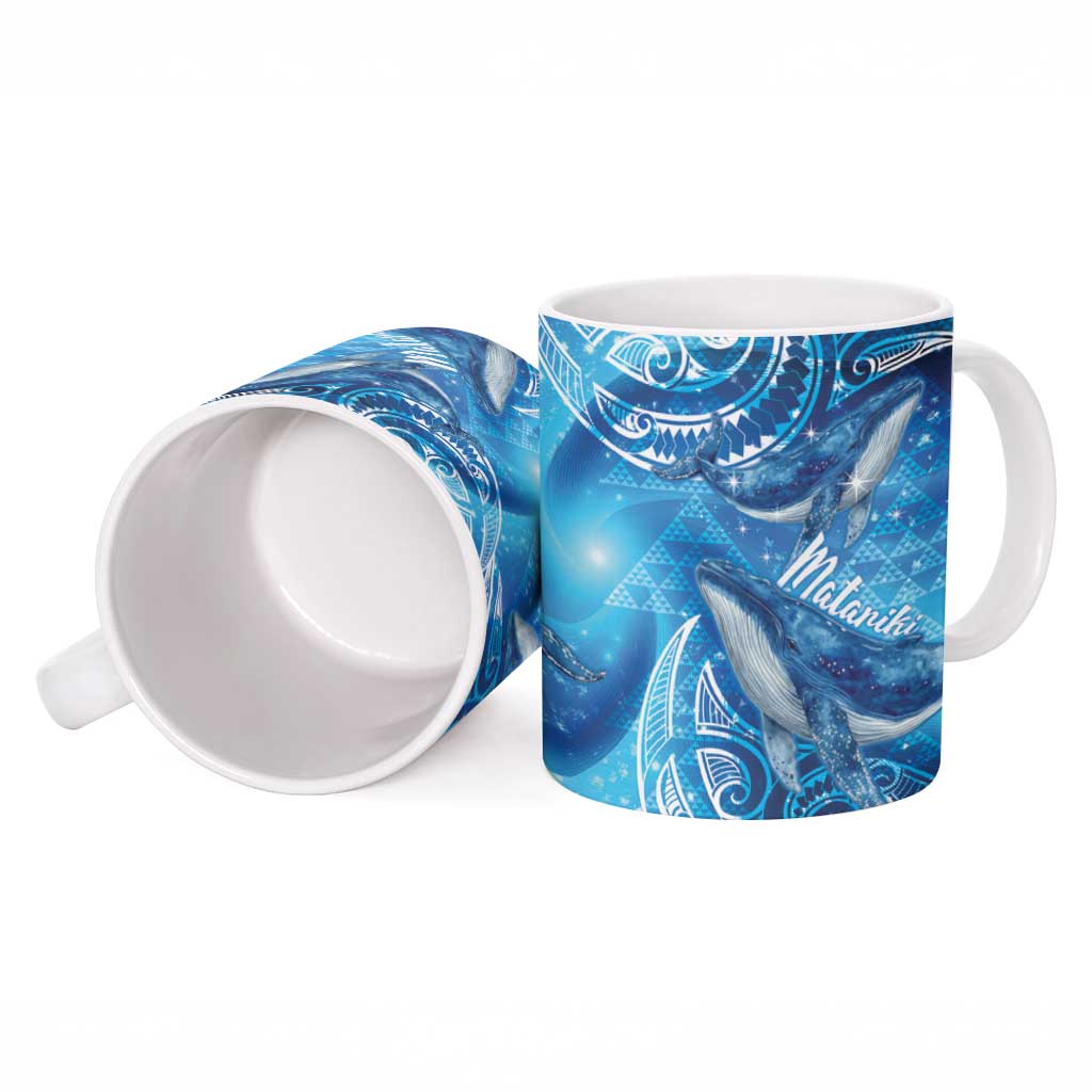 New Zealand Humpback Whale Matariki Ceramic Mug Maori New Year Taniko Niho Taniwha