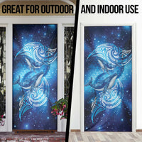 New Zealand Humpback Whale Matariki Door Cover Maori New Year Taniko Niho Taniwha