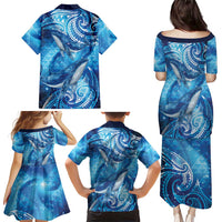 New Zealand Humpback Whale Matariki Family Matching Puletasi and Hawaiian Shirt Maori New Year Taniko Niho Taniwha LT14 - Polynesian Pride