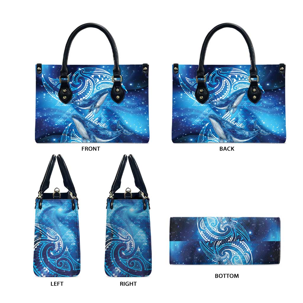 New Zealand Humpback Whale Matariki Leather Bag Maori New Year Taniko Niho Taniwha