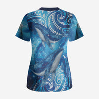 New Zealand Humpback Whale Matariki Scrub Top Maori New Year Taniko Niho Taniwha