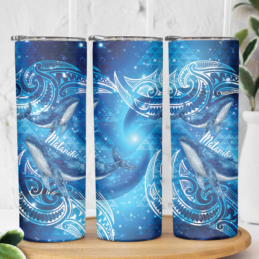 New Zealand Humpback Whale Matariki Skinny Tumbler Maori New Year Taniko Niho Taniwha LT14 - Polynesian Pride