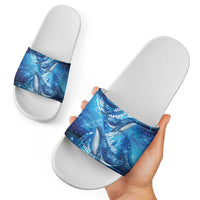 New Zealand Humpback Whale Matariki Slide Sandals Maori New Year Taniko Niho Taniwha