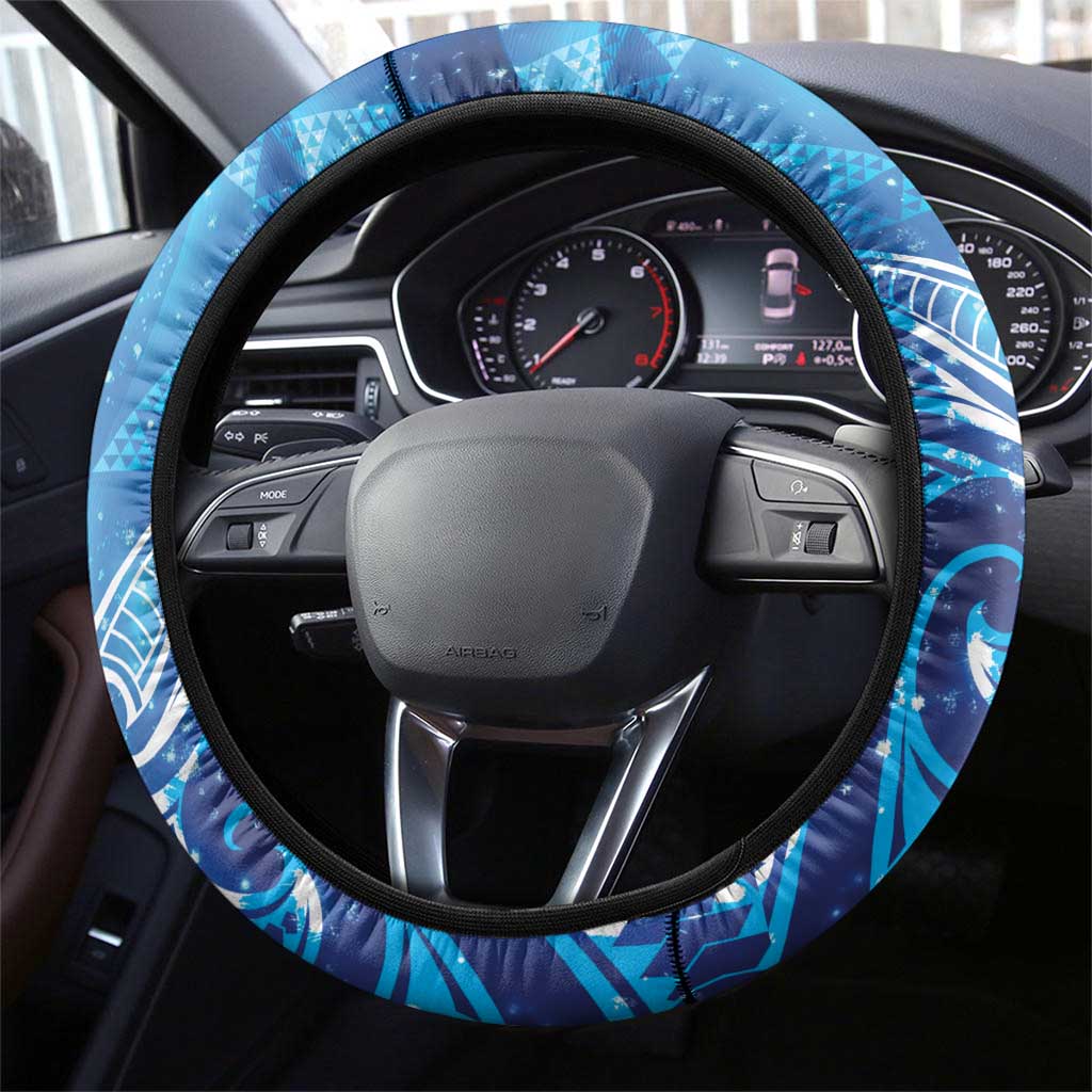 New Zealand Humpback Whale Matariki Steering Wheel Cover Maori New Year Taniko Niho Taniwha