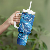 New Zealand Humpback Whale Matariki Tumbler With Handle Maori New Year Taniko Niho Taniwha LT14 - Polynesian Pride