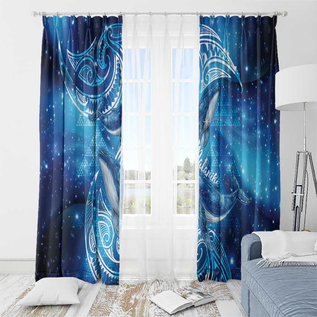 New Zealand Humpback Whale Matariki Window Curtain Maori New Year Taniko Niho Taniwha