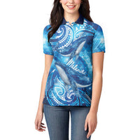 New Zealand Humpback Whale Matariki Women Polo Shirt Maori New Year Taniko Niho Taniwha LT14 - Polynesian Pride