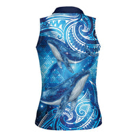 New Zealand Humpback Whale Matariki Women Sleeveless Polo Shirt Maori New Year Taniko Niho Taniwha LT14 - Polynesian Pride