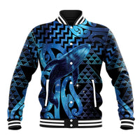 Humpback Whale Matariki New Zealand Baseball Jacket NZ Maori Paikea Poutama Luxury Blue