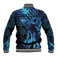 Humpback Whale Matariki New Zealand Baseball Jacket NZ Maori Paikea Poutama Luxury Blue